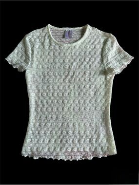 No Boundaries Cream Floral Lace Short Sleeve Tee